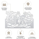 Die Stanzenshop.de Stanzschablone: Schneemannfreunde ist eine langlebige, präzise Metallstanze mit Schneemännern, Bäumen und Häusern - ideal für winterliche Bastelprojekte und kompatibel mit den meisten Stanzmaschinen.