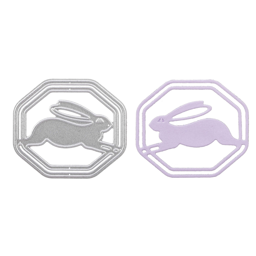 Ein Paar Stanzschablonen: Hase im Rahmen Hasen-Ausstechformen, geeignet für Osterdekorationen. (Markenname: Stanzenshop.de)