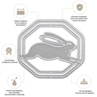 Stanzschablone: Hase im Rahmen von Stanzenshop.de - das detailreiche Hasenmotiv im Rahmen ist die perfekte Osterdekoration und überzeugt durch liebevolles Design und hochwertige Verarbeitung.