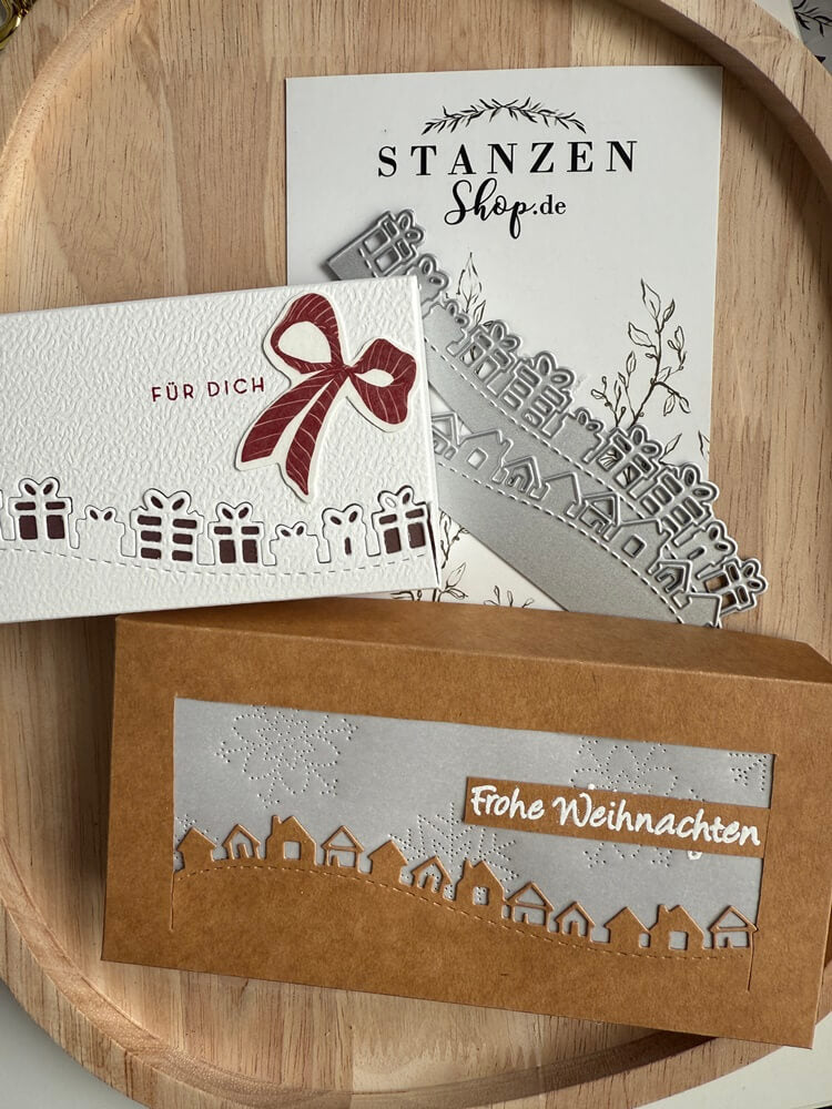Inspiration Stanzschablone: Geschenke/Häuserwelle