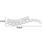 Die Stanzschablone: Happy Birthday Wimpel von Stanzenshop.de ist eine Metallstanze mit einem dekorativen Rand, ideal für Wimpeldeko oder Geburtstagskarten. Größe: 15,6 x 2,7 cm.