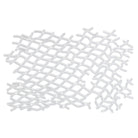 Ein verschlungenes, unregelmäßiges weißes Netz, das der Stanzschablone ähnelt: Fischernetz von Stanzenshop.de ist auf einem unifarbenen Hintergrund abgebildet - ideal für Basteln oder Scrapbooking-Projekte.