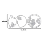 Die Stanzschablone "3D Vogel im Kreis" von Stanzenshop.de enthält drei fischglasförmige Metallstempel mit Pflanzenmotiven (5,9 cm x 13,8 cm), ideal zum Vogelmotiv basteln und horizontal angeordnet.