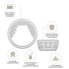 Stanzschablone: 3D Schneekugel mit Haus und Fuchs von Stanzenshop.de - saubere Schnitte, langlebig, scharfe Kanten, kein Nachschärfen nötig, kompatibel mit allen gängigen Stanzmaschinen - ideal für Bastelprojekte.