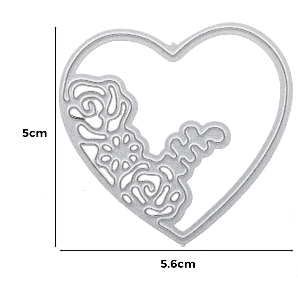 Eine Stanzschablone: 3D-Herz mit Rosen darauf für Bastelprojekte von Stanzenshop.de.