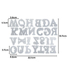 Die Stanzschablone von Stanzenshop.de: Blumenalphabet Metall-Buchstaben- und Zahlenschablonen, hier spiegelverkehrt in zwei Reihen (22,1cm x 15,7cm, individuelle Schablonenhöhe angegeben), sind perfekt für personalisierte Botschaften.