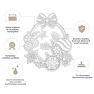 Die Stanzschablone "Weihnachtskugelkranz" von Stanzenshop.de besticht durch scharfe Kanten, langlebiges, hochwertiges Material und Kompatibilität - perfekt für Ihre deutsche Weihnachtsdeko.