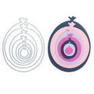 Auf der linken Seite ist die Stanzschablone: Luftballons in 7 Größen von Stanzenshop.de gezeigt; rechts sind bunte, damit ausgeschnittene Papierballons arrangiert - ideal für Scrapbooking oder zum Basteln einzigartiger Geburtstagskarten.