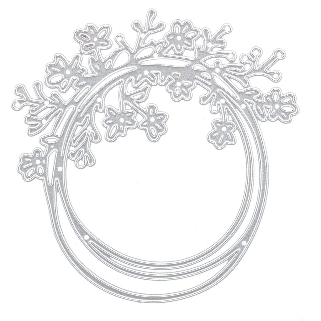 Eine einzigartige Stanzschablone: Ring mit Blumen von Stanzenshop.de, mit einem wunderschönen Design mit Blumen und Blättern darauf.