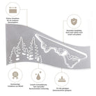 Die Stanzschablone: Schneehaus von Stanzenshop.de ist eine langlebige Stanzschablone aus Metall mit Wald- und Bergszene - ideal für Winter-Scrapbooking und Bastelprojekte, mit scharfen Kanten, Präzision und hochwertigem Material.