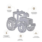 Die Stanzschablone Traktor mit großen Reifen von Stanzenshop.de ist aus Metall, bietet scharfe Kanten, ländliches Flair, hohe Haltbarkeit und passt zu vielen Schneidemaschinen-ideal für kreative Bastelideen.
