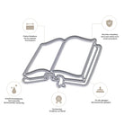 Stanzenshop.de Stanzschablone Offenes Buch mit Schleife-perfekt zum Kartenveredeln. Vier Merkmale: präzise Ränder, langlebig, maschinenkompatibel, hochwertiges Metall. Ideal für märchenhafte Kunstwerke!.