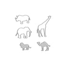 Die Stanzschablone Safari-Tiere von Stanzenshop.de enthält fünf Ausstechformen (Nashorn, Giraffe, Elefant, Löwe & Kamel)-ideal als tierische Stanzformen für ein Safari-Bastelset oder kreative Kindergeburtstagsdeko.