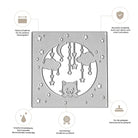 Die Stanzschablone Nachthimmel mit Katze von Stanzenshop.de zeigt eine Katze, Wolken, Mond und Sterne. Mit ihren scharfen, präzisen Kanten und der hohen Qualität ist sie perfekt für Babyprojekte oder die Verwendung auf verschiedenen Materialien.