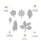 Die Stanzschablone verschiedene Blätter von Stanzenshop.de zeigt scharfe, langlebige Metallschablonen für vielfältige DIY-Ideen und kreative Bastelprojekte - mit Icon-Highlights und deutscher Beschriftung.