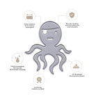 Die Stanzschablone Tintenfisch Pirat von Stanzenshop.de ist eine langlebige Metall-Krake, mit beschrifteten deutschen Merkmalen und scharfen Kanten - ideal für Piraten-Geburtstags-Bastelprojekt-Kinder und kompatibel mit Standardmaschinen.