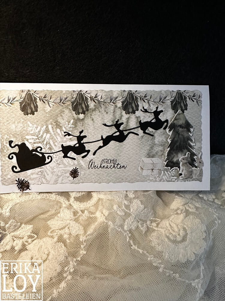 Inspiration Stanzschablone Rentierschlitten mit Weihnachtsmann