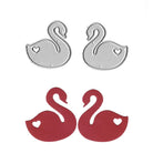 Die Stanzschablone Schwäne mit Herzmotiv von Stanzenshop.de schneidet zwei Schwäne mit Herz-Ausschnitt - perfekt für DIY-Projekte, Karten oder kreative Bastelideen.