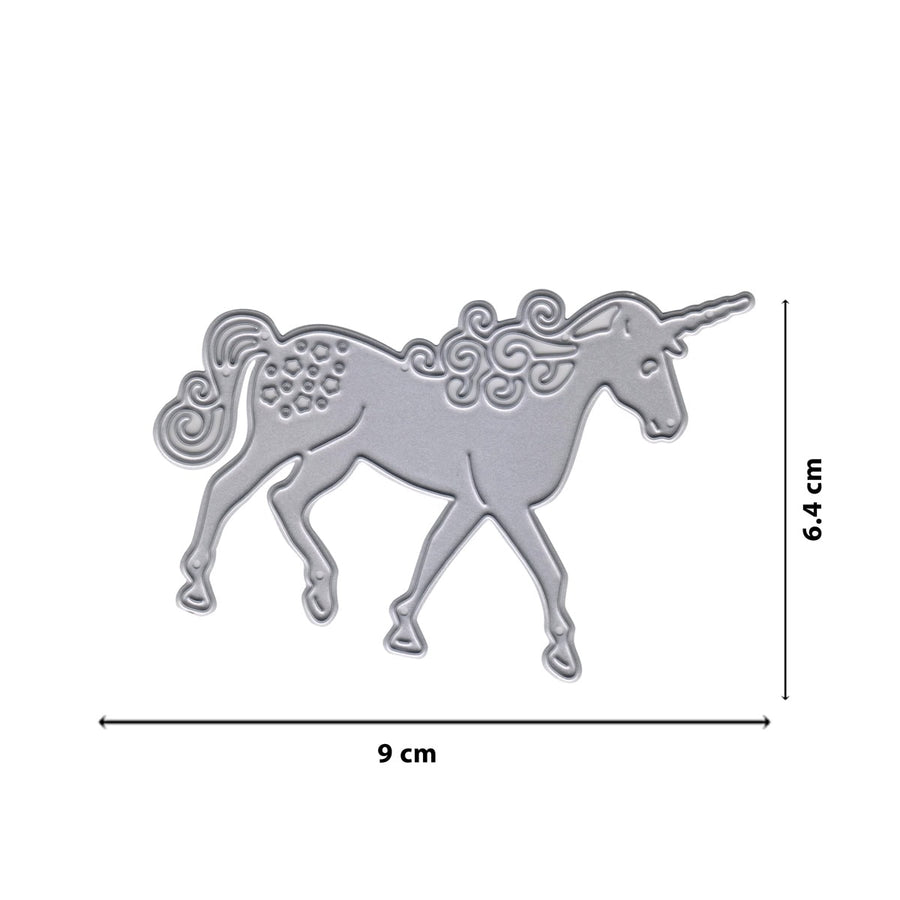 Größenangabe für Stanzschablone Einhorn mit Lockenmähne