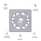 Mit der Stanzschablone Weihnachtskranz mit Glocke von Stanzenshop.de gestaltest du DIY-Deko: Kreire einen Kranz mit Stechpalmen, Beeren und Glocke sowie deutschem Text über besondere Eigenschaften.