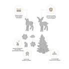 Die Stanzschablone Waldtiere mit Tannenbaum von Stanzenshop.de enthält Rehe, einen Baum und Laub - ideal für winterliche Bastelarbeiten. Inklusive deutscher Anleitung für scharfe Kanten und langlebiges Material.