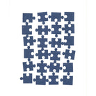 Das Stanzenshop.de Stanzschablone Puzzle 24-teilig besteht aus 24 blauen Teilen, ideal für Karten oder als Stanzform, angeordnet in vier Sechserreihen auf weißem Hintergrund.