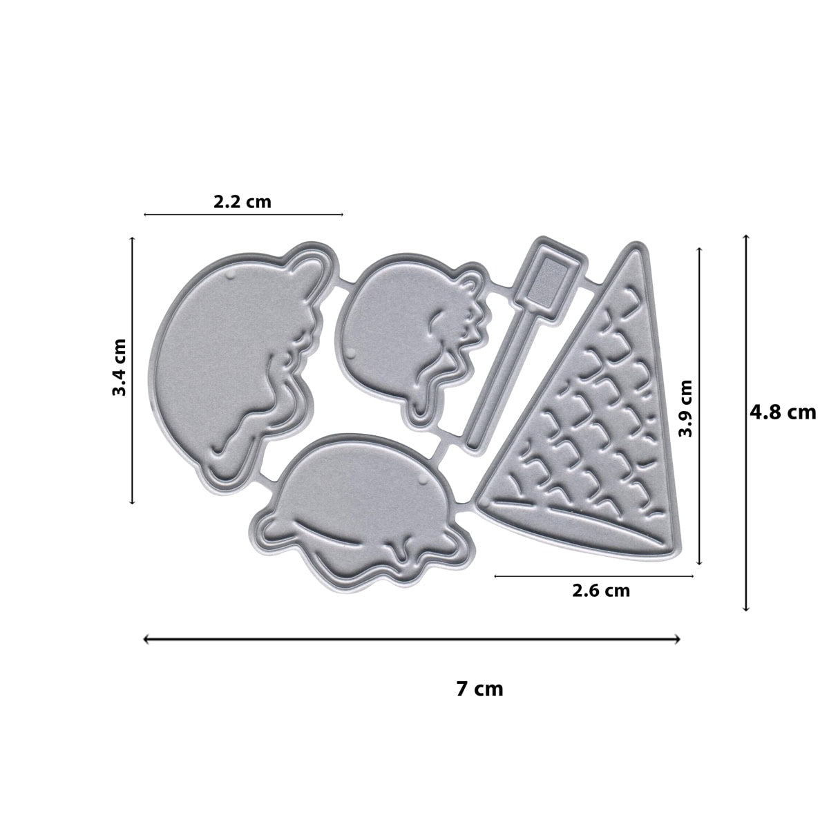 Die "Stanzschablone Eistüte mit Eiskugeln" von Stanzenshop.de enthält eine Metalldie mit Eistüte, mehreren Kugeln und passenden Größen in cm-ideal für kreative Bastelideen oder besondere Geschenkideen.