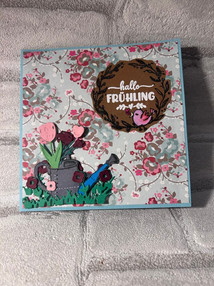 Inspiration Stanzschablone Gießkanne & Frühlingsblumen