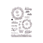 Der Clear Stamp - Florale Kränze & Schmetterling von Stanzenshop.de zeigt Blumenkränze, Schmetterlinge, Herzen und Geburtstagssprüche - ideal für Karten und die besonderen Momente im Leben.