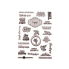 Der Clear Stamp Frohe Weihnachten mit festlichen Grüßen von Stanzenshop.de enthält weihnachtliche Sprüche wie "Merry Christmas" und "Joy to the World" - ideal für festliche Weihnachtsmotive oder Ihr nächstes Stempelset-Weihnachtsprojekt.