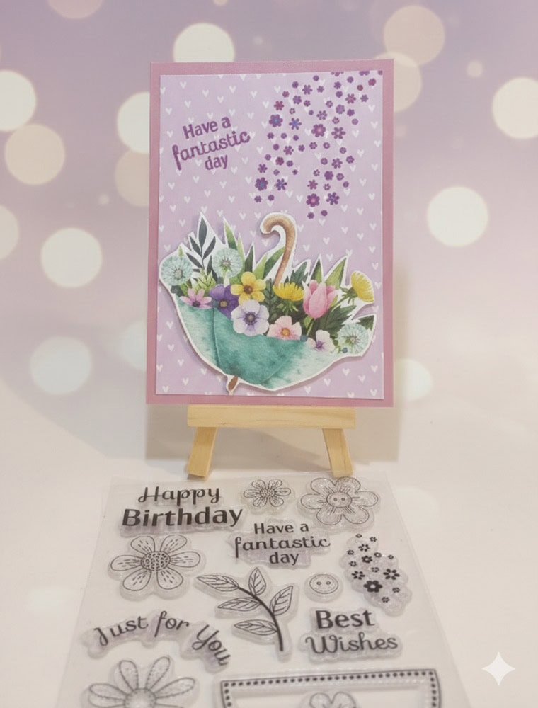 Größenangabe für Clear Stamp – Blumen & Wünsche zum Geburtstag