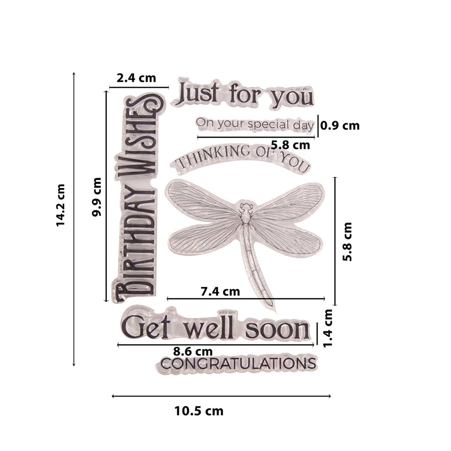 Größenangabe für Clear Stamp – Libelle & liebevolle Wünsche