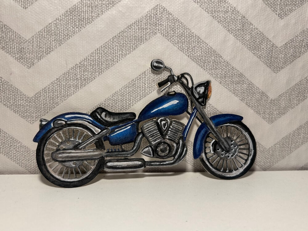 Inspiration Stanzschablone Motorrad im Retro-Look