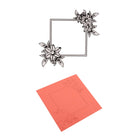 Über einer rosafarbenen Karte befindet sich ein schwarzes Blumenrahmenmotiv, beide mit dem gleichen Blumenrahmen, geprägt mit dem "Embossing Folder - Blumenrahmen für deine Karten" von Stanzenshop.de.