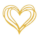 Die Stanzschablone Herz im Linien-Look von Stanzenshop.de zeigt ein stilisiertes gelbes Herz mit geschwungenen Linien auf weiß - ideal für Valentinskarten oder Hochzeitseinladungen.