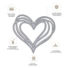Stanzenshop.de Stanzschablone Herz im Linien-Look aus hochwertigem Metall, langlebig und scharfkantig. Perfekt für Hochzeitseinladungen oder Valentinskarten, mit beschrifteten Merkmalen auf Deutsch. Kompatibel mit allen Maschinen.