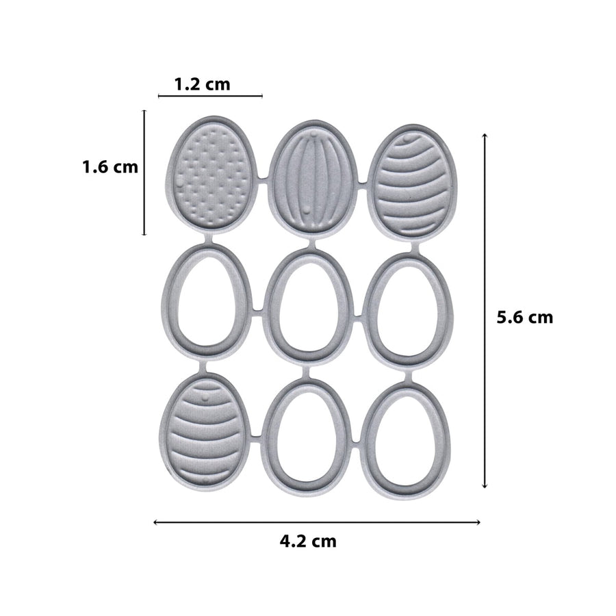 Größenangabe für Stanzschablone Mini-Ostereier Set