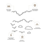 Die Stanzschablone Wolken & Vögel im Flug von Stanzenshop.de bietet präzise, langlebige Stanzformen mit scharfen Kanten - ideal für Scrapbooking und kompatibel mit den meisten Maschinen.