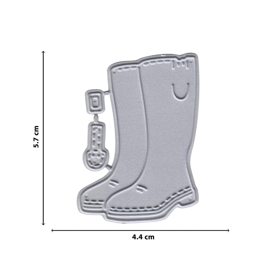Größenangabe für Stanzschablone Gummistiefel mit kleinen Details