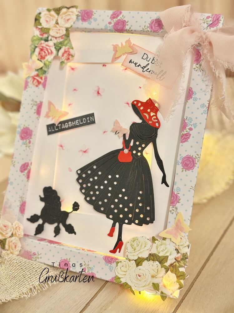 Inspiration Stanzschablone Lady mit Pudel