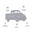 Die Stanzschablone Retro-Truck mit Ladefläche von Stanzenshop.de ist ideal für Scrapbooking und nostalgische Bastelideen - mit präzisen Konturen, langlebigem Material, vielseitiger Einsetzbarkeit und scharfer Schneidekante.