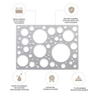 Die Stanzschablone Platte mit Kreisen von Stanzenshop.de verfügt über mehrere Kreisgrößen, hervorgehoben in Deutsch für Schärfe, Langlebigkeit und Präzision-ideale Wahl zum Basteln und für gängige Stanzer.