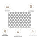 Die Stanzenshop.de Stanzschablone: Platte mit kleinen Löchern verfügt über ein Raster aus kreisförmigen Löchern und Symbolen für Langlebigkeit, Präzision, scharfe Schneidkante, hochwertiges Metall und Kompatibilität - ideal für Bastelergebnis & Scrapbooking.