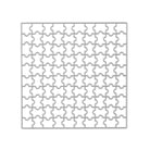 Ein quadratisches Gitter aus ineinander greifenden Teilen auf weißem Hintergrund, perfekt zum Basteln mit dem Stanzschablone Puzzle von Stanzenshop.de.