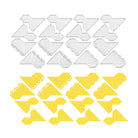 Stanzschablone Fotoecken von Stanzenshop.de: 24 dekorative Fotoecken in vier Reihen (oben zwei weiße, unten zwei gelbe), mit einem Mix aus schlichten und spitzenverzierten Motiven - perfekt für Scrapbooking.