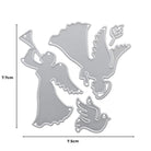 Die Stanzschablone: Zwei Engel von Stanzenshop.de enthält zwei Metallic-Engel-Stanzteile, ideal für Stanzen Weihnachten oder Basteln Winter. Jede Stanze misst 7,7 cm x 7,5 cm, perfekt für festliche Bastelprojekte.