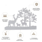 Die Stanzschablone von Stanzenshop.de: Winterlandschaft mit drei Rehen ist eine silberne Metallstanze, perfekt für Basteln Deko, mit präzisen, haltbaren Stanzkanten und kompatibel mit den Stanzen Weihnachten Stanzmaschinen.