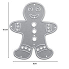 Die Stanzschablone: Lebkuchen von Stanzenshop.de ist eine 6,1 x 5 cm große Lebkuchenmann-Ausstechform aus Metall mit dekorativen Löchern und Gesichtszügen, perfekt für Basteln und festliche Wintermotive.