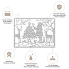 Die Stanzenshop.de Stanzschablone: Weihnachtsmann, Tiere und Baum im Rahmen zeigt den Weihnachtsmann, Tiere und einen Baum - präzise gefertigt für Haltbarkeit und Kompatibilität. Ideal für Basteln Weihnachten oder Scrapbooking Projekte.