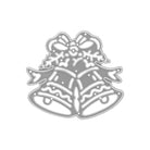 Die Stanzschablone: Zwei Weihnachtsglocken von Stanzenshop.de zeigt zwei Weihnachtsglocken mit Stechpalme und Schleife - perfekt für festliche Bastelarbeiten oder zur Dekoration Ihrer Stanzen-Weihnachtsprojekte.